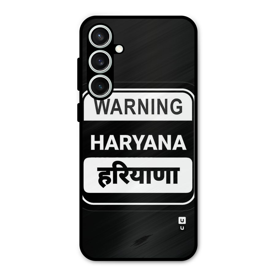 Warning Haryana Metal Back Case for Galaxy S23 FE