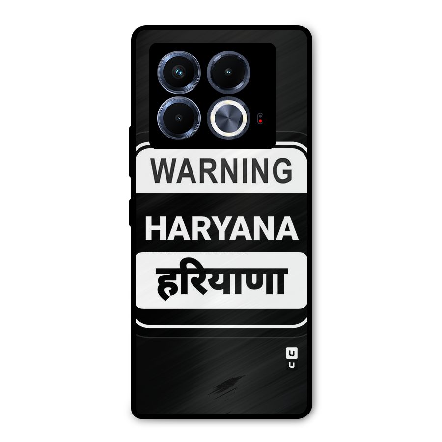 Warning Haryana Metal Back Case for Infinix Note 40 5G