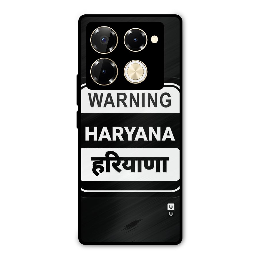 Warning Haryana Metal Back Case for Infinix Note 40 Pro