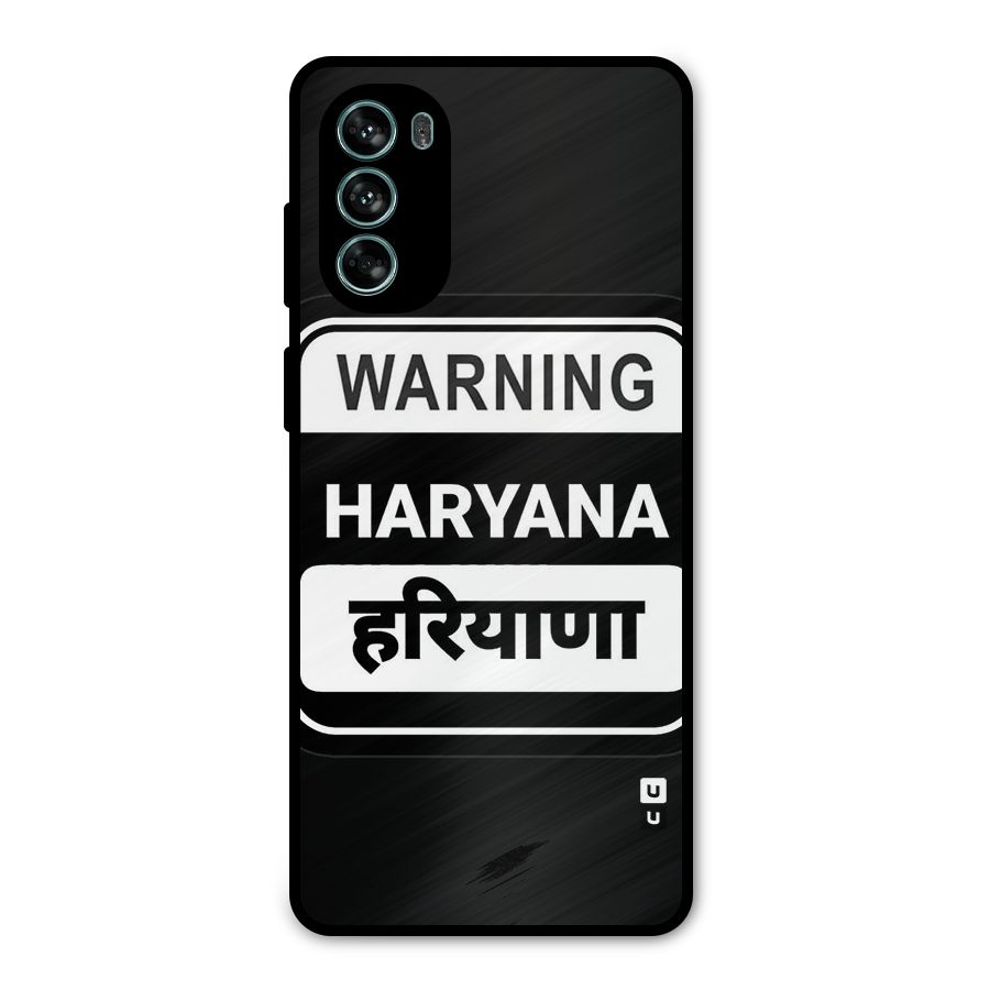 Warning Haryana Metal Back Case for Moto G62