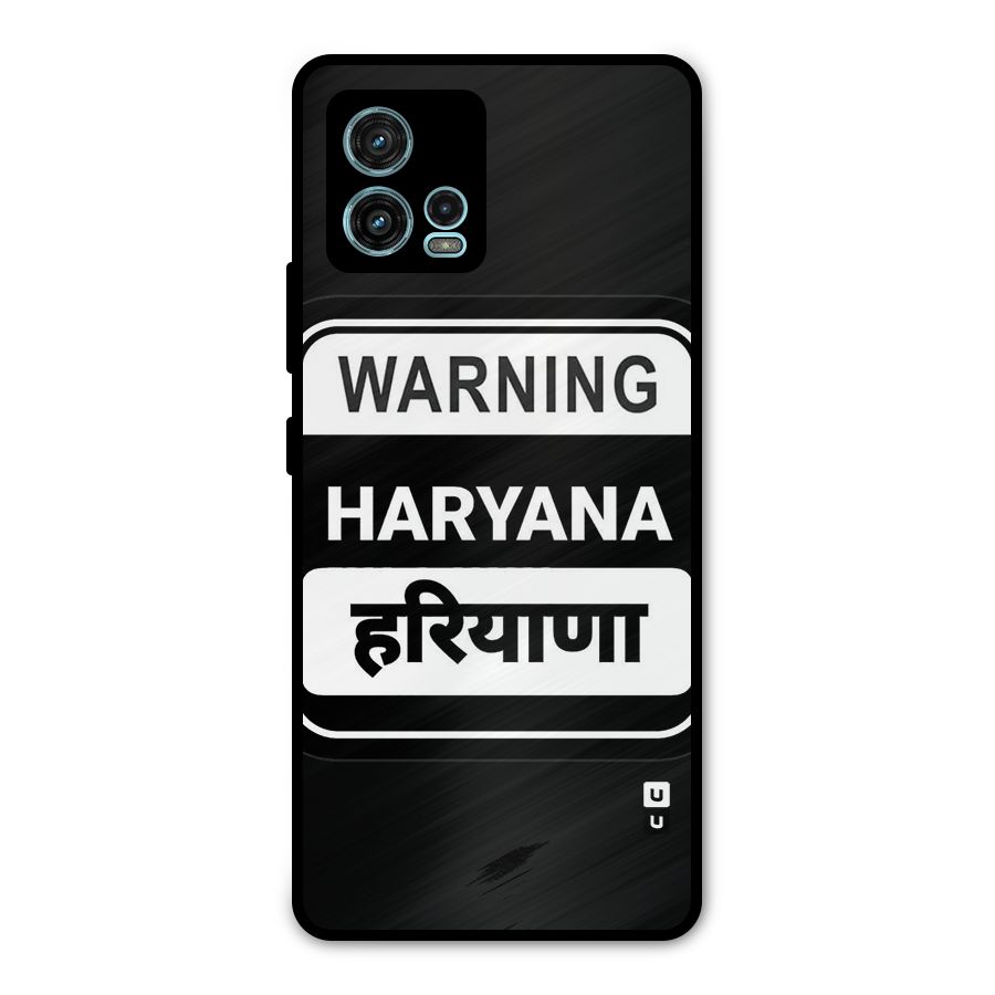 Warning Haryana Metal Back Case for Moto G72