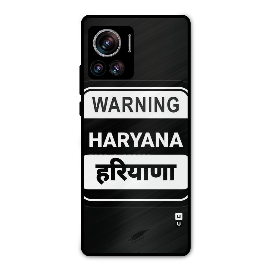 Warning Haryana Metal Back Case for Motorola Edge 30 Ultra