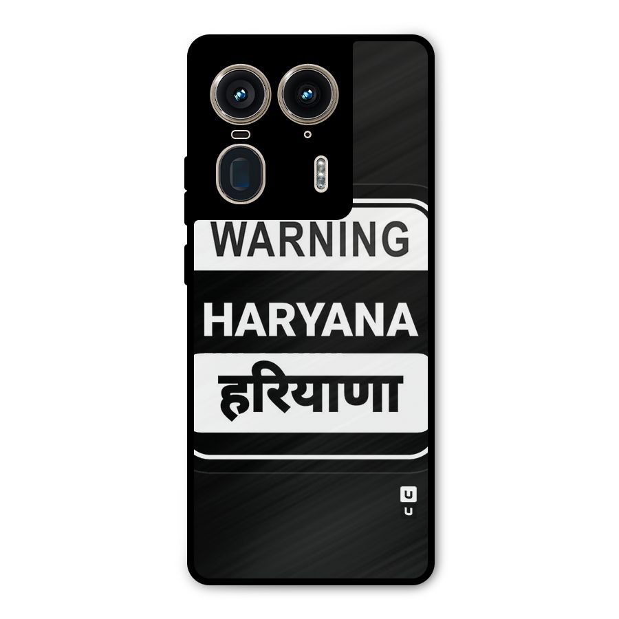 Warning Haryana Metal Back Case for Motorola Edge 50 Ultra