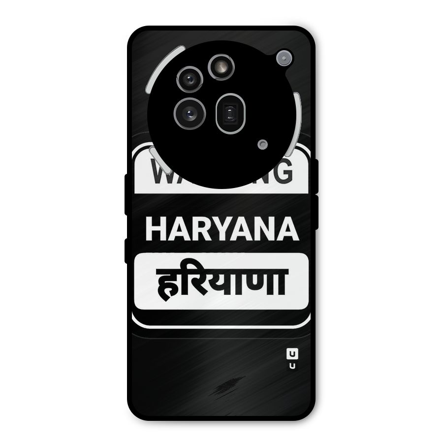 Warning Haryana Metal Back Case for Nothing Phone 3a Pro