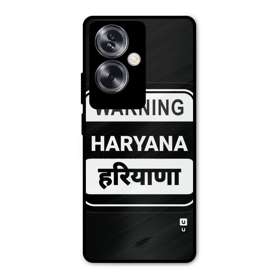 Warning Haryana Metal Back Case for Oppo A79 5G