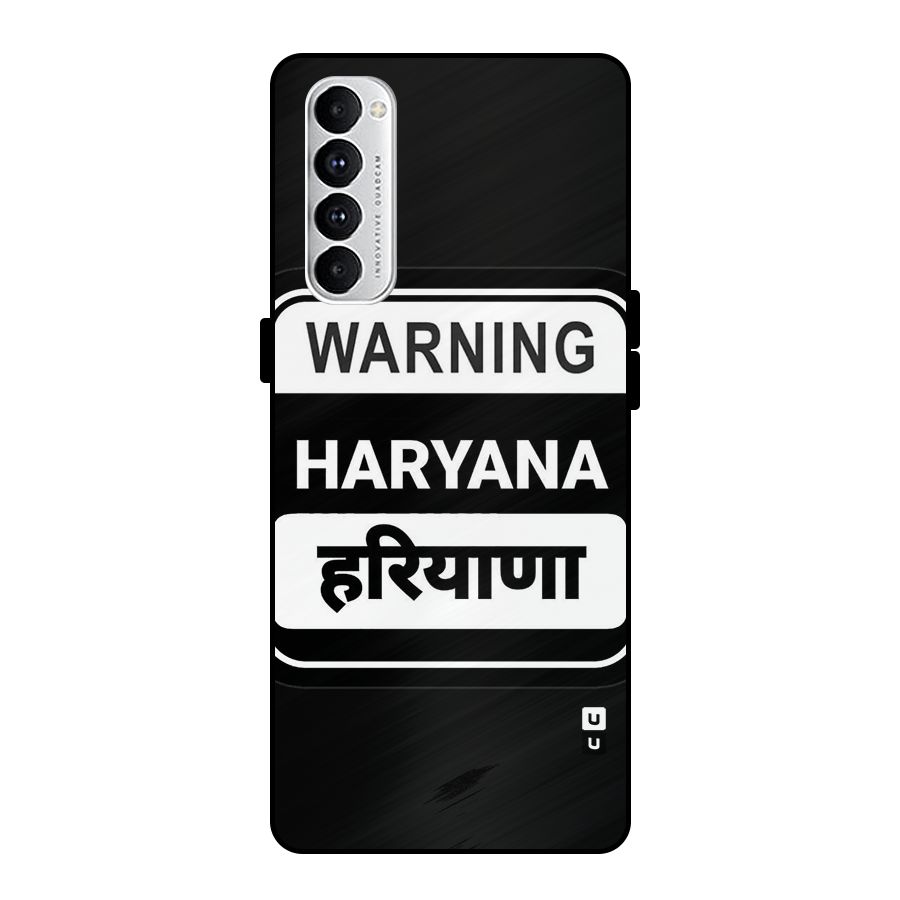 Warning Haryana Metal Back Case for Oppo Reno4 Pro
