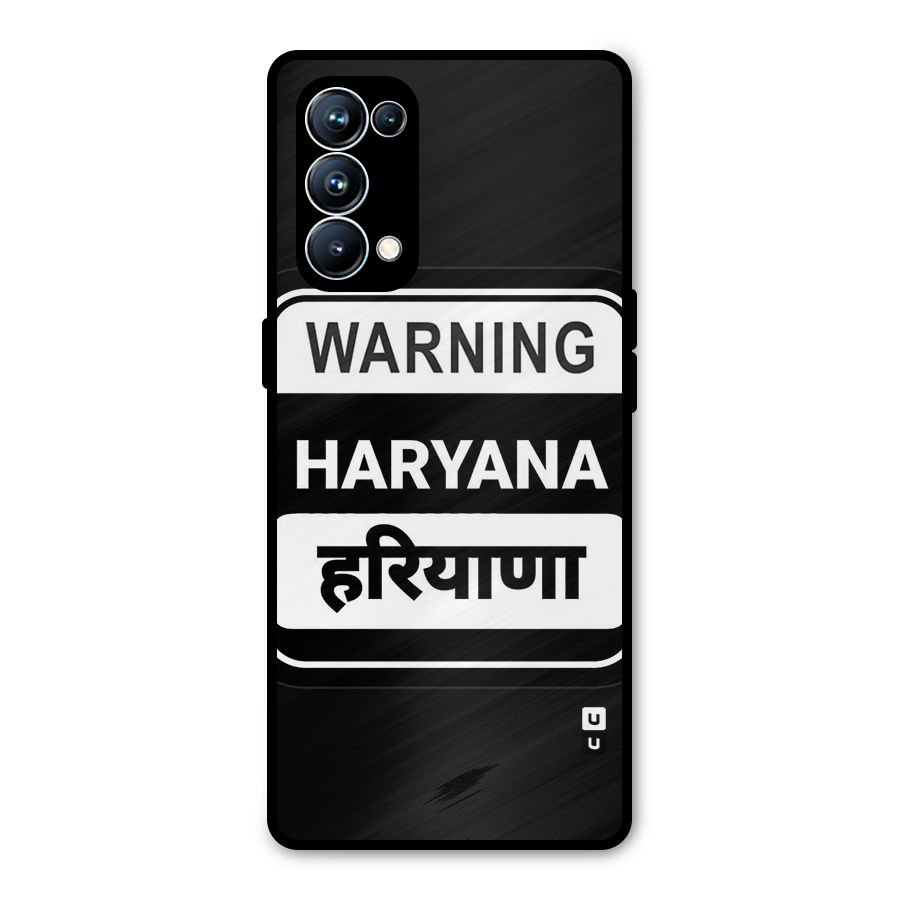 Warning Haryana Metal Back Case for Oppo Reno5 Pro 5G