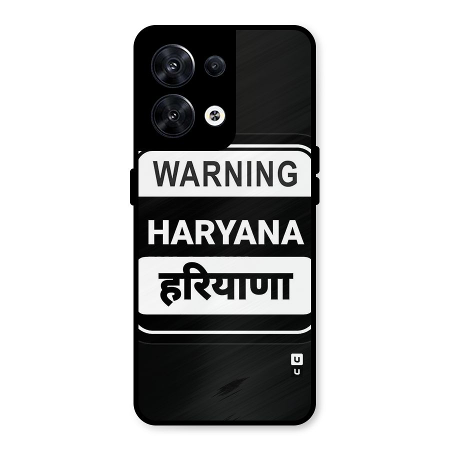 Warning Haryana Metal Back Case for Oppo Reno8 5G