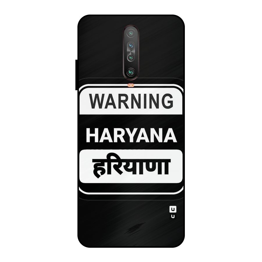 Warning Haryana Metal Back Case for Poco X2
