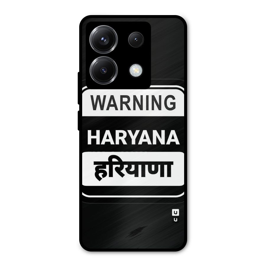 Warning Haryana Metal Back Case for Poco X6