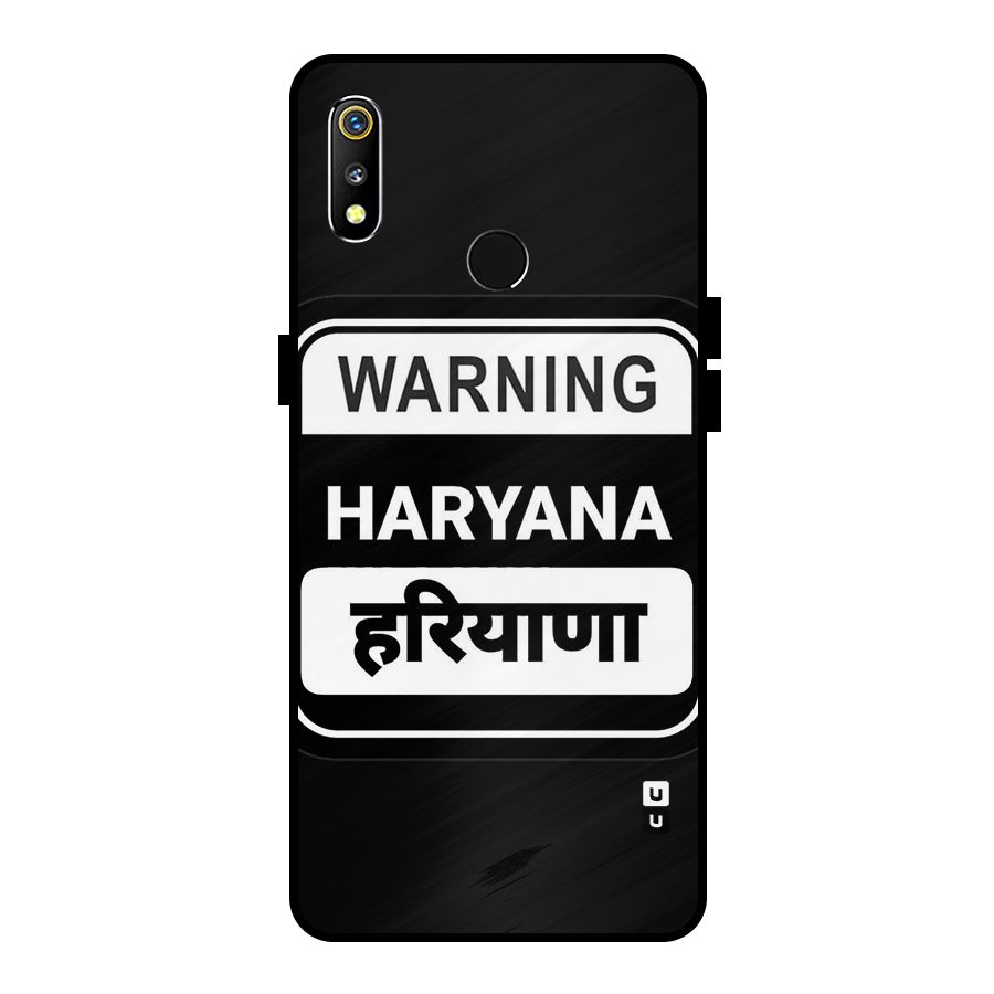 Warning Haryana Metal Back Case for Realme 3