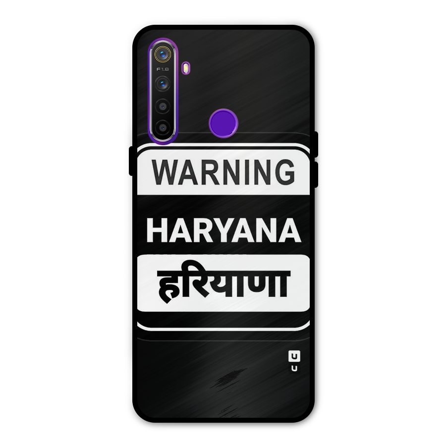 Warning Haryana Metal Back Case for Realme 5i