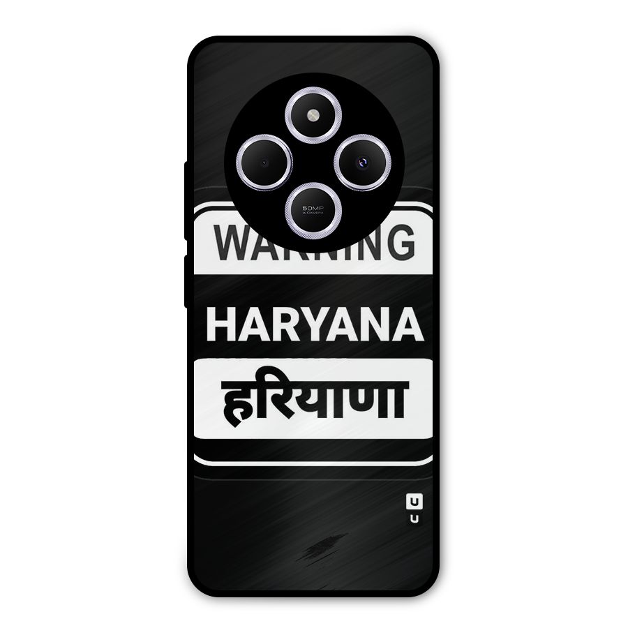 Warning Haryana Metal Back Case for Redmi 14C