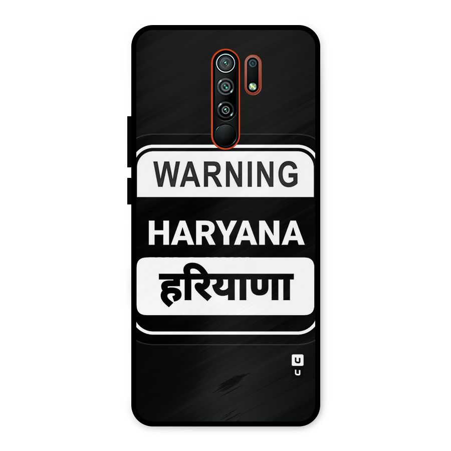 Warning Haryana Metal Back Case for Redmi 9 Prime
