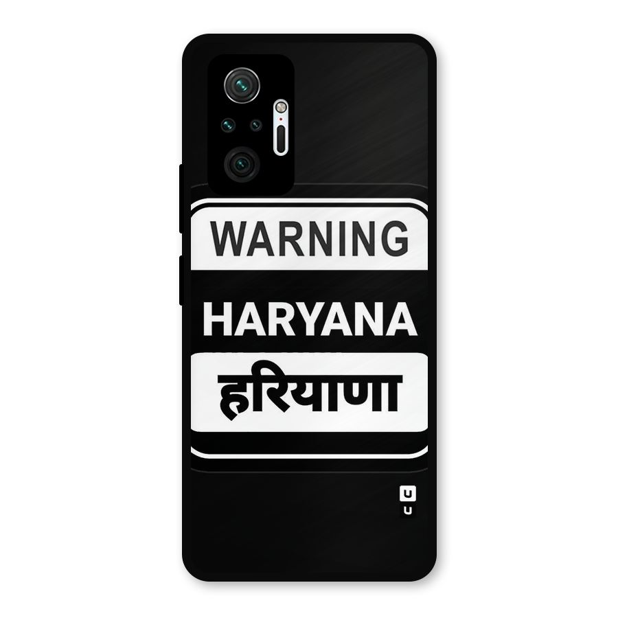 Warning Haryana Metal Back Case for Redmi Note 10 Pro Max