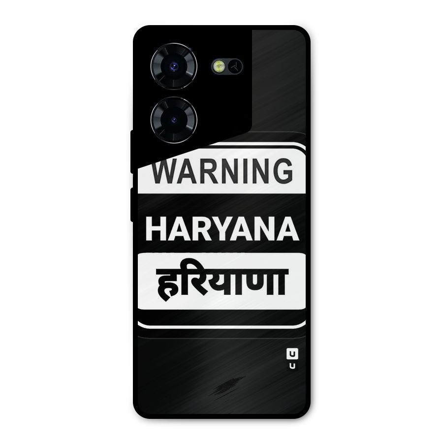 Warning Haryana Metal Back Case for Tecno Pova 5 Pro 5G