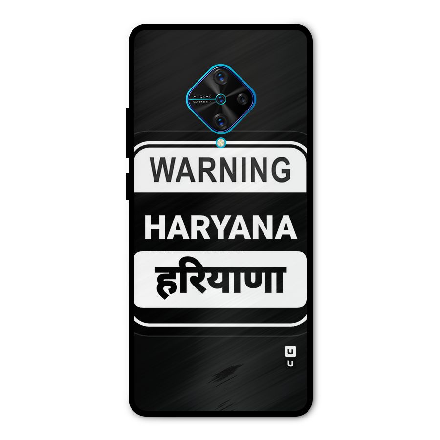 Warning Haryana Metal Back Case for Vivo S1 Pro