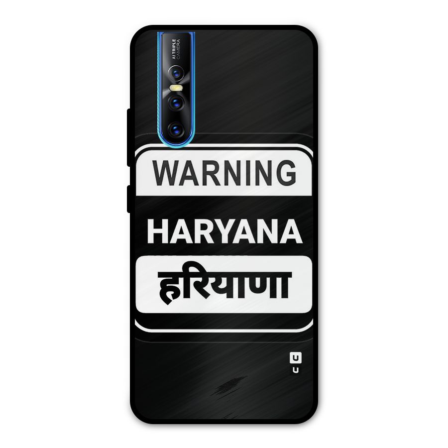 Warning Haryana Metal Back Case for Vivo V15 Pro