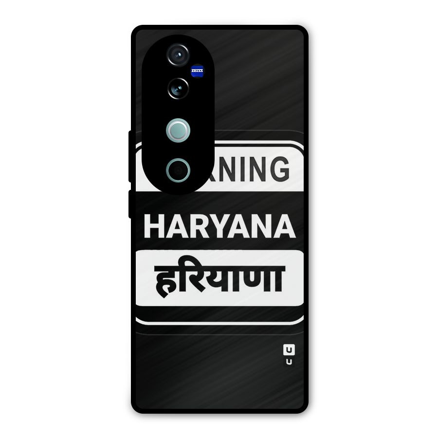 Warning Haryana Metal Back Case for Vivo V40 Pro