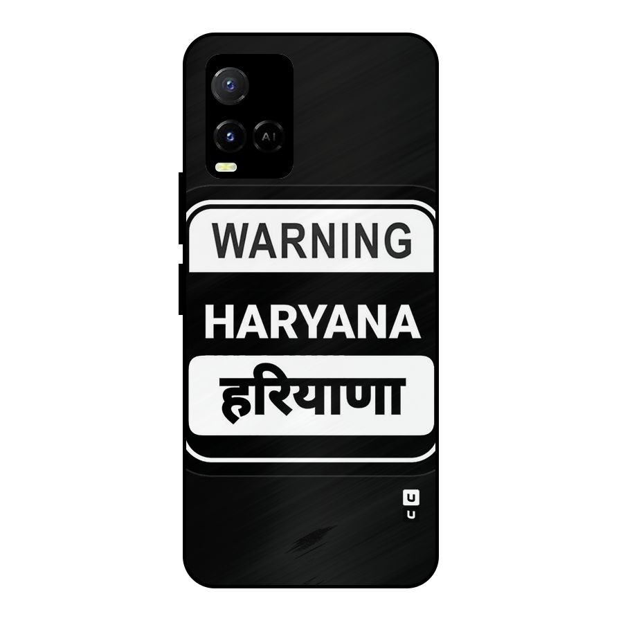 Warning Haryana Metal Back Case for Vivo Y33s