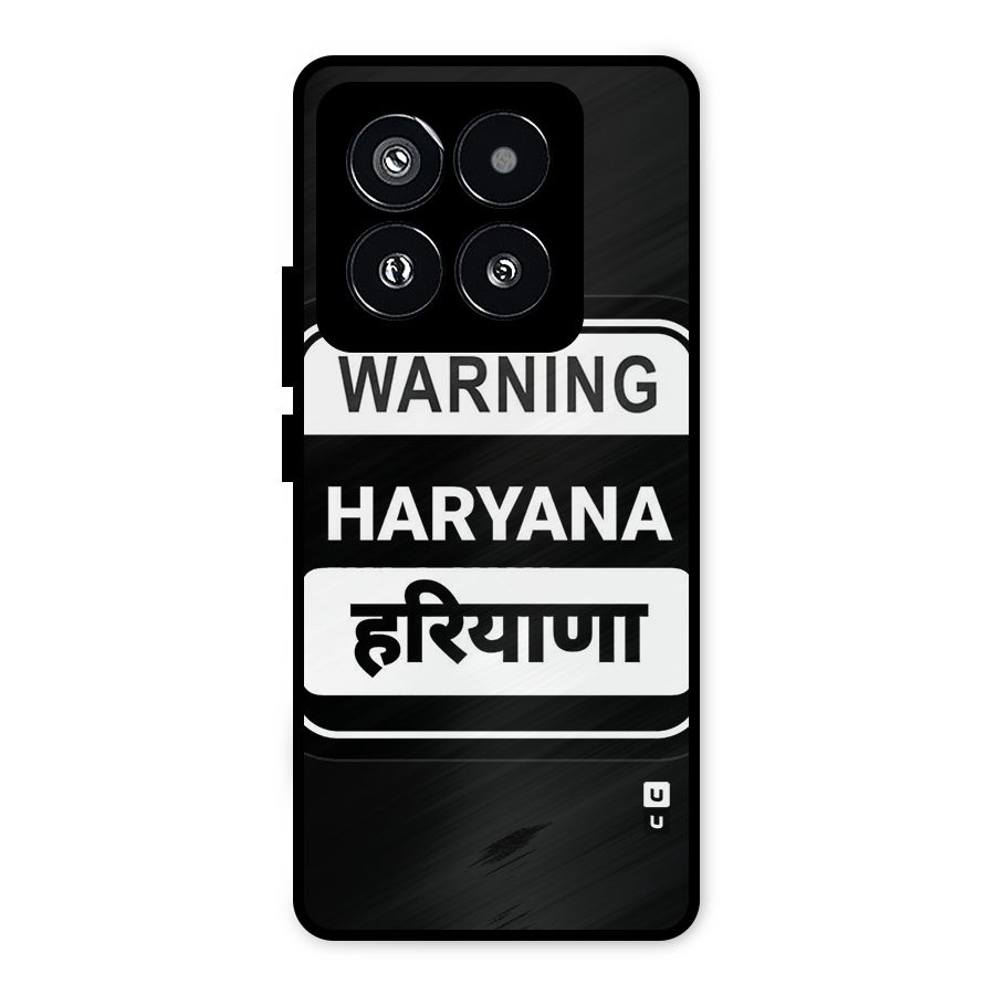 Warning Haryana Metal Back Case for Xiaomi 14 Pro