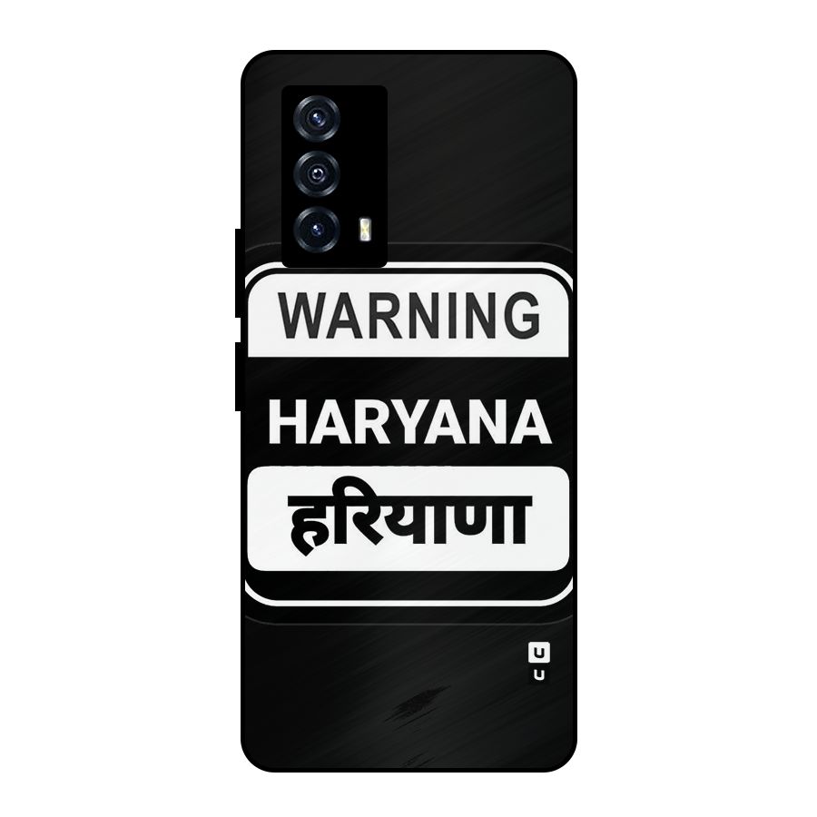 Warning Haryana Metal Back Case for iQOO Z5