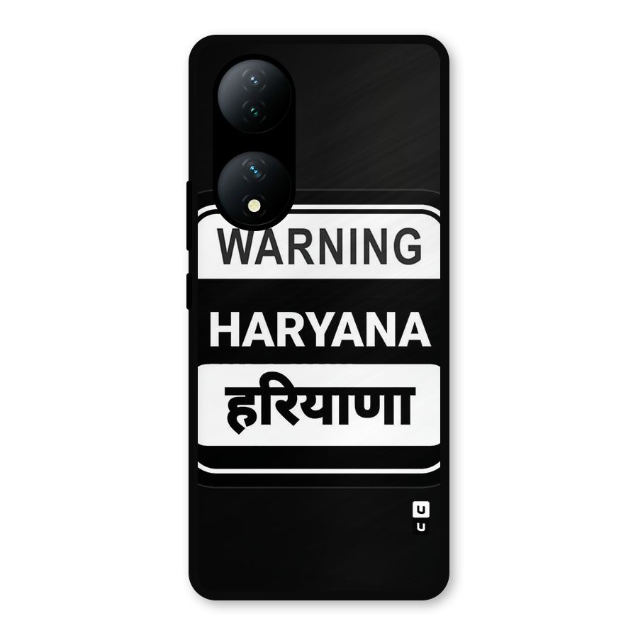 Warning Haryana Metal Back Case for iQOO Z7s