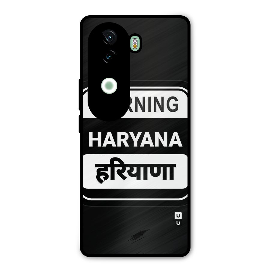 Warning Haryana Metal Back Case for iQOO Z9s