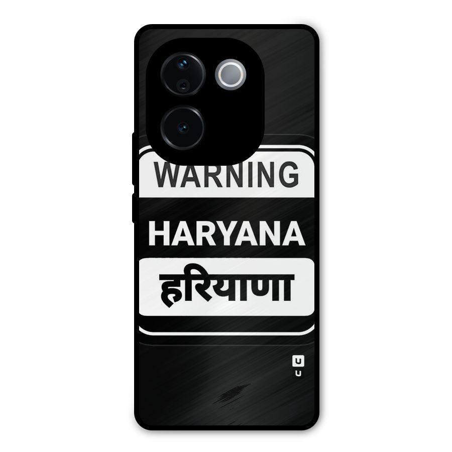 Warning Haryana Metal Back Case for iQOO Z9s Pro