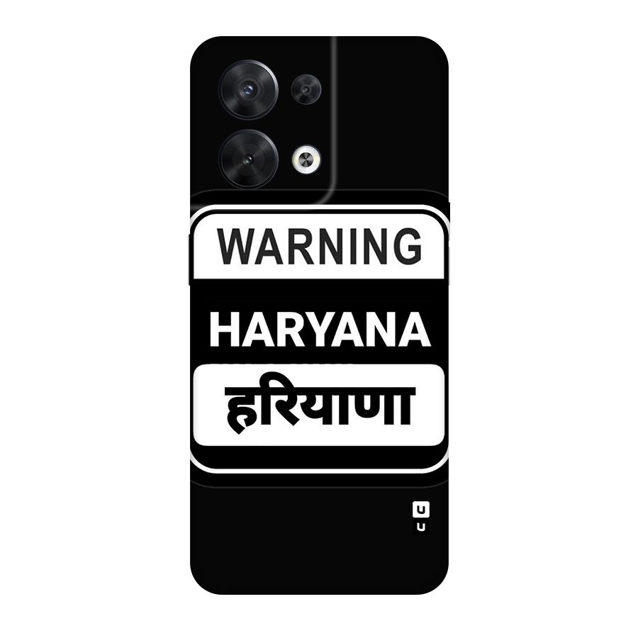 Warning Haryana Original Polycarbonate Back Case for Oppo Reno8 5G
