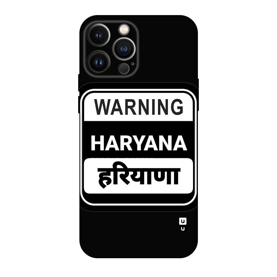 Warning Haryana Original Polycarbonate Back Case for iPhone 13 Pro Max