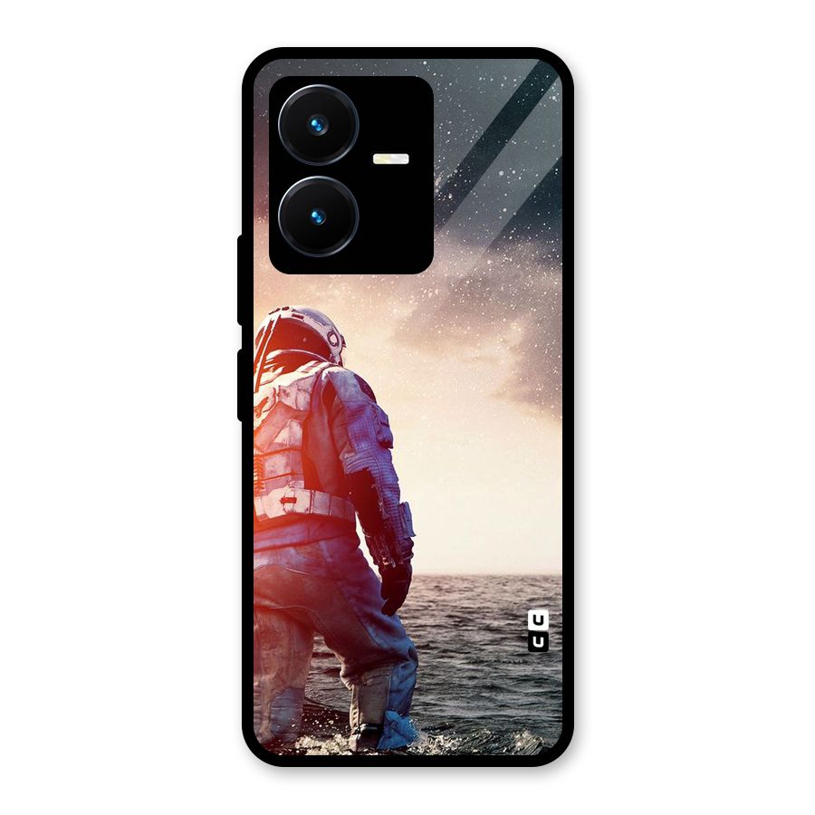 Water Astronaut Glass Back Case for Vivo Y22s