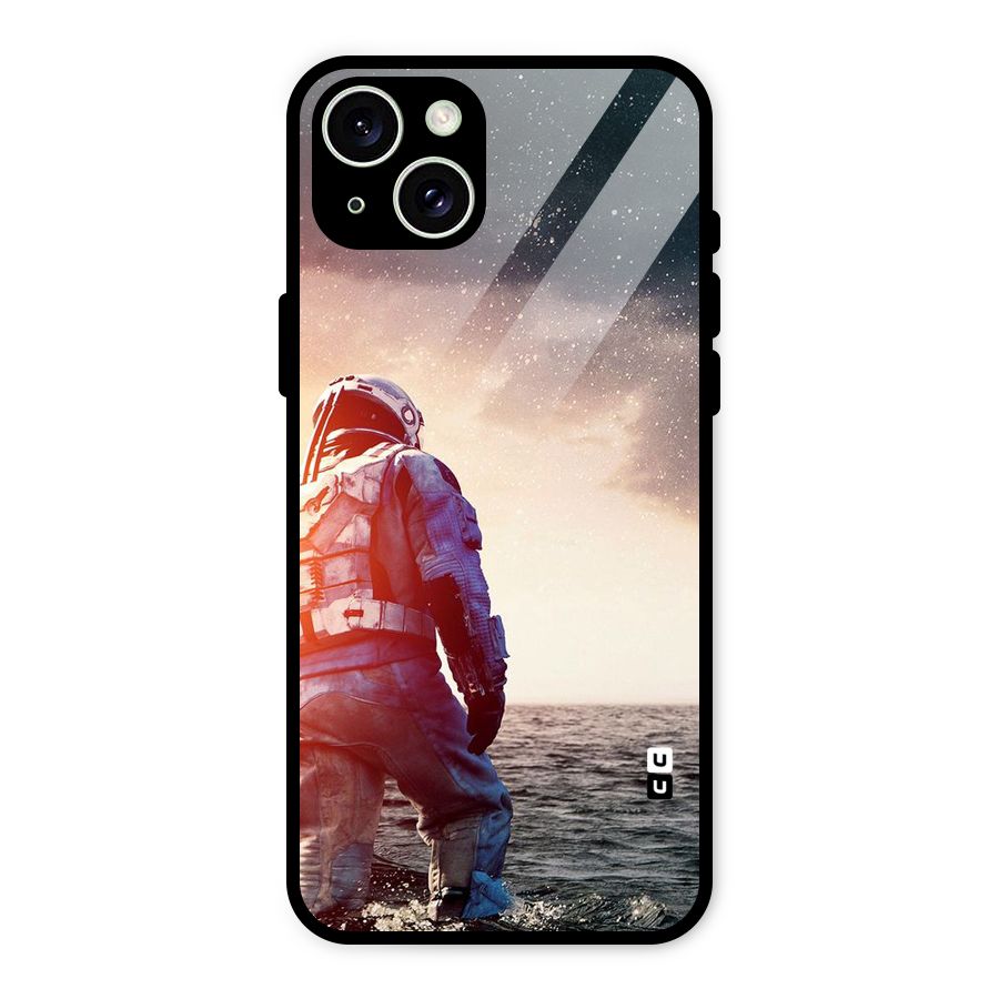 Water Astronaut Glass Back Case for iPhone 15 Plus