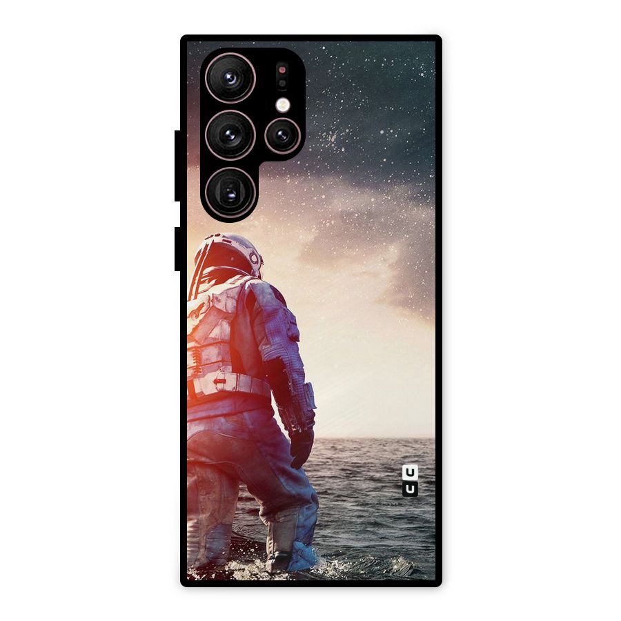 Water Astronaut Metal Back Case for Galaxy S22 Ultra 5G