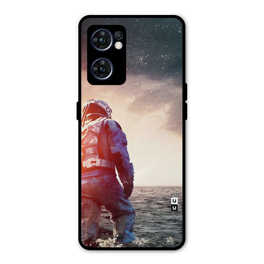 Water Astronaut Metal Back Case for Oppo Reno7 5G