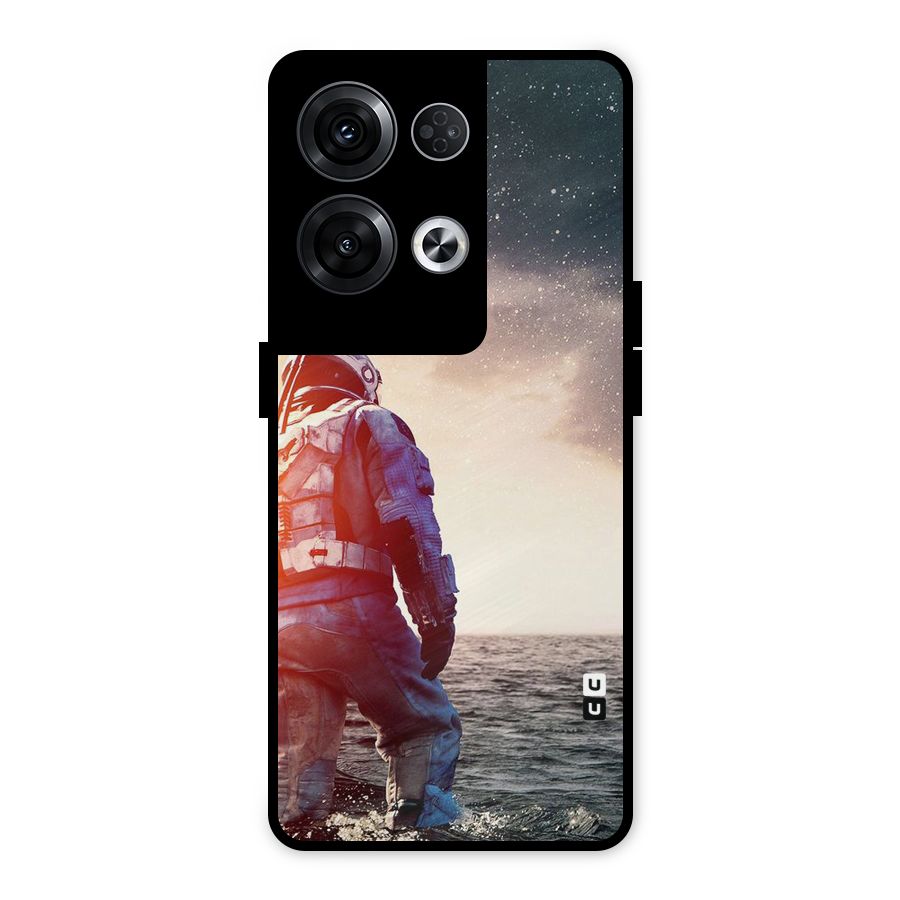 Water Astronaut Metal Back Case for Oppo Reno8 Pro 5G