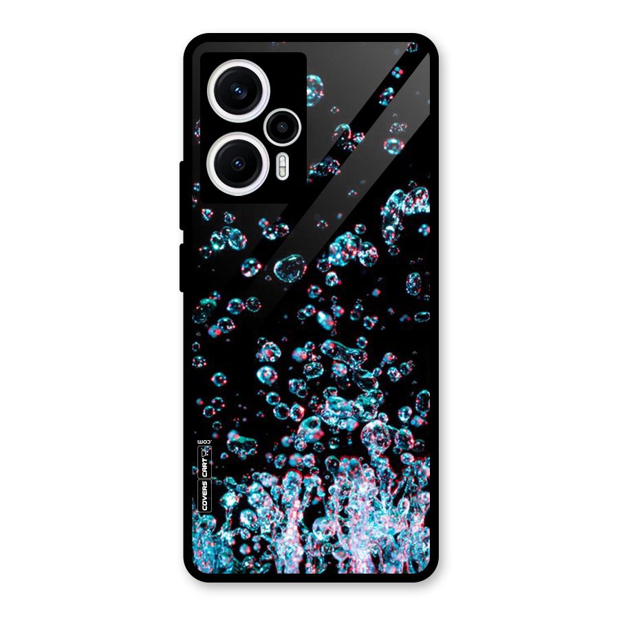 Water Droplets Glass Back Case for Poco F5
