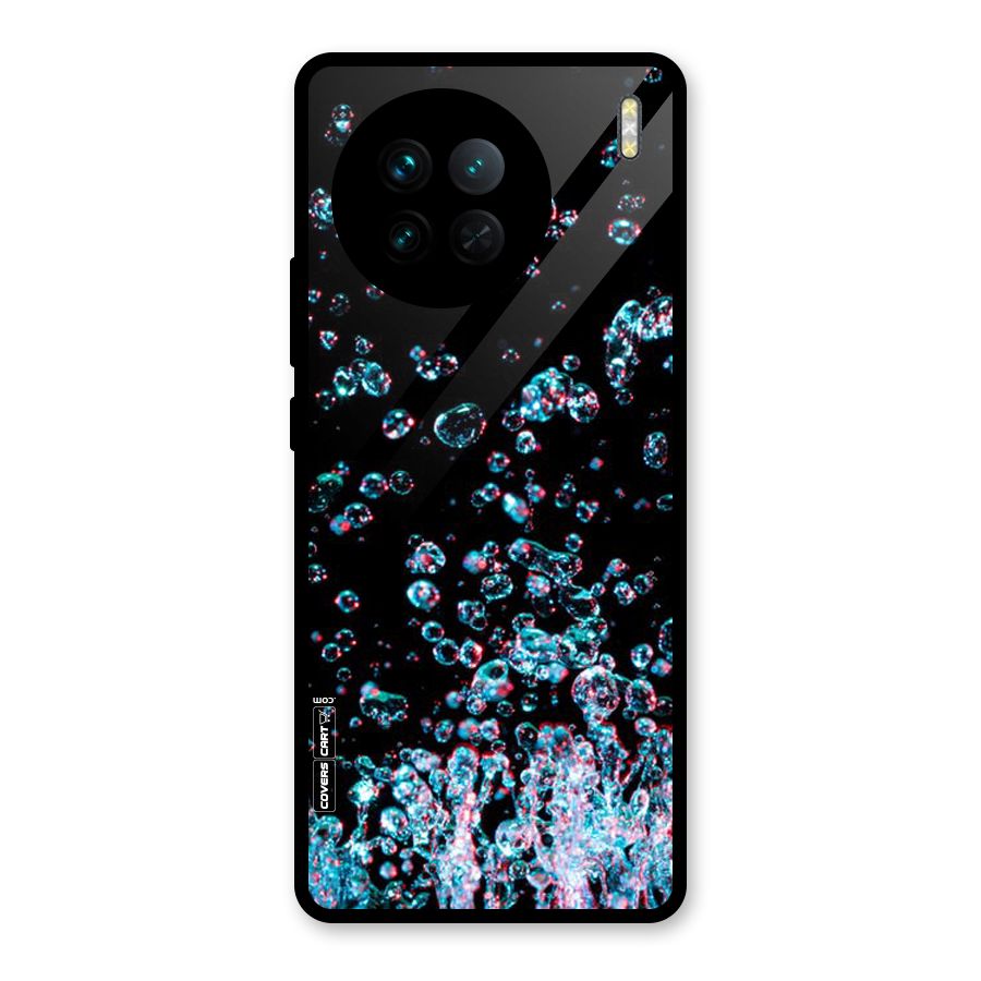 Water Droplets Glass Back Case for Vivo X90