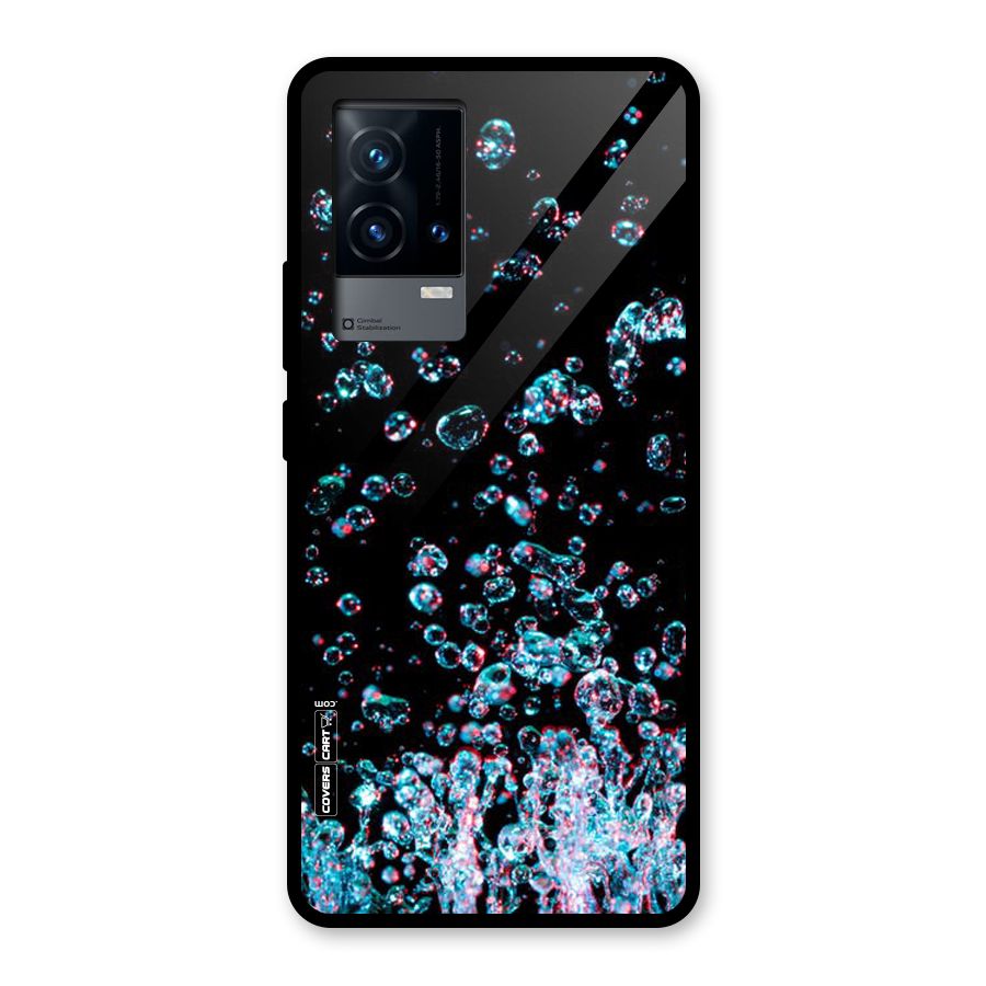Water Droplets Glass Back Case for iQOO 9 5G