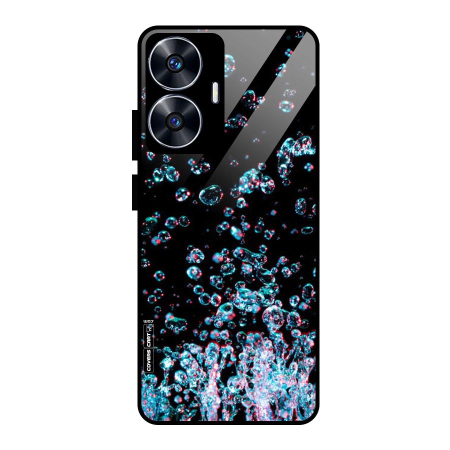 Water Droplets Glass Back Case for realme C55