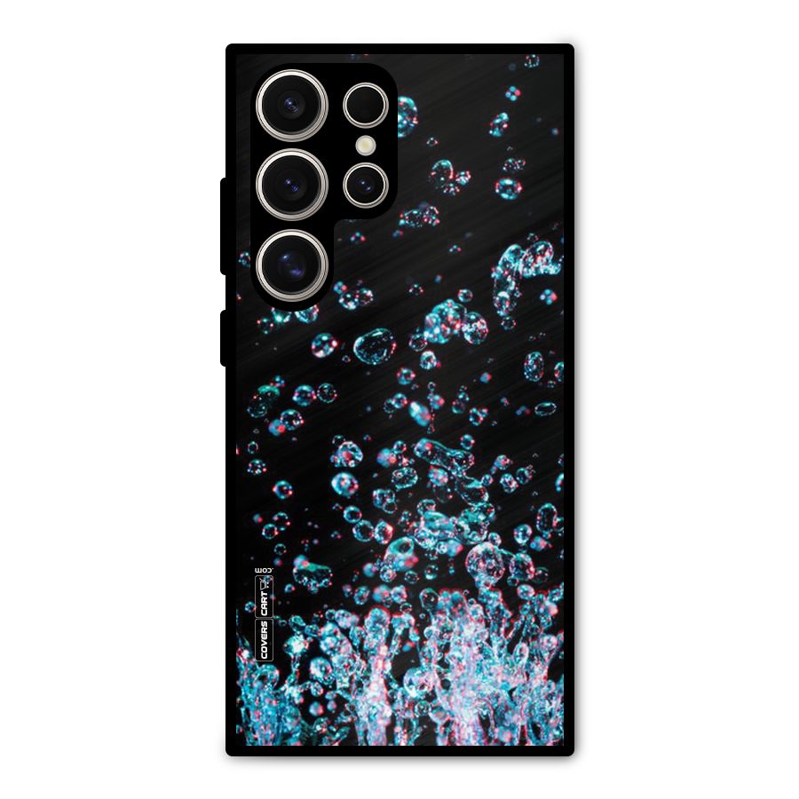 Water Droplets Metal Back Case for Galaxy S24 Ultra