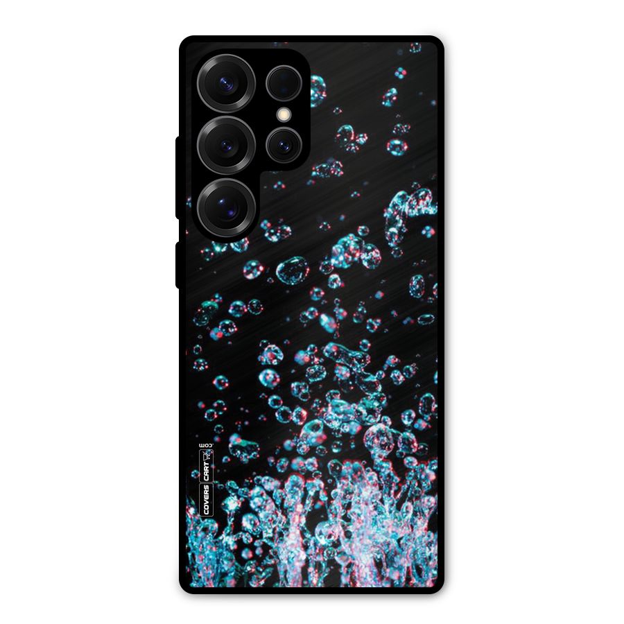Water Droplets Metal Back Case for Galaxy S25 Ultra