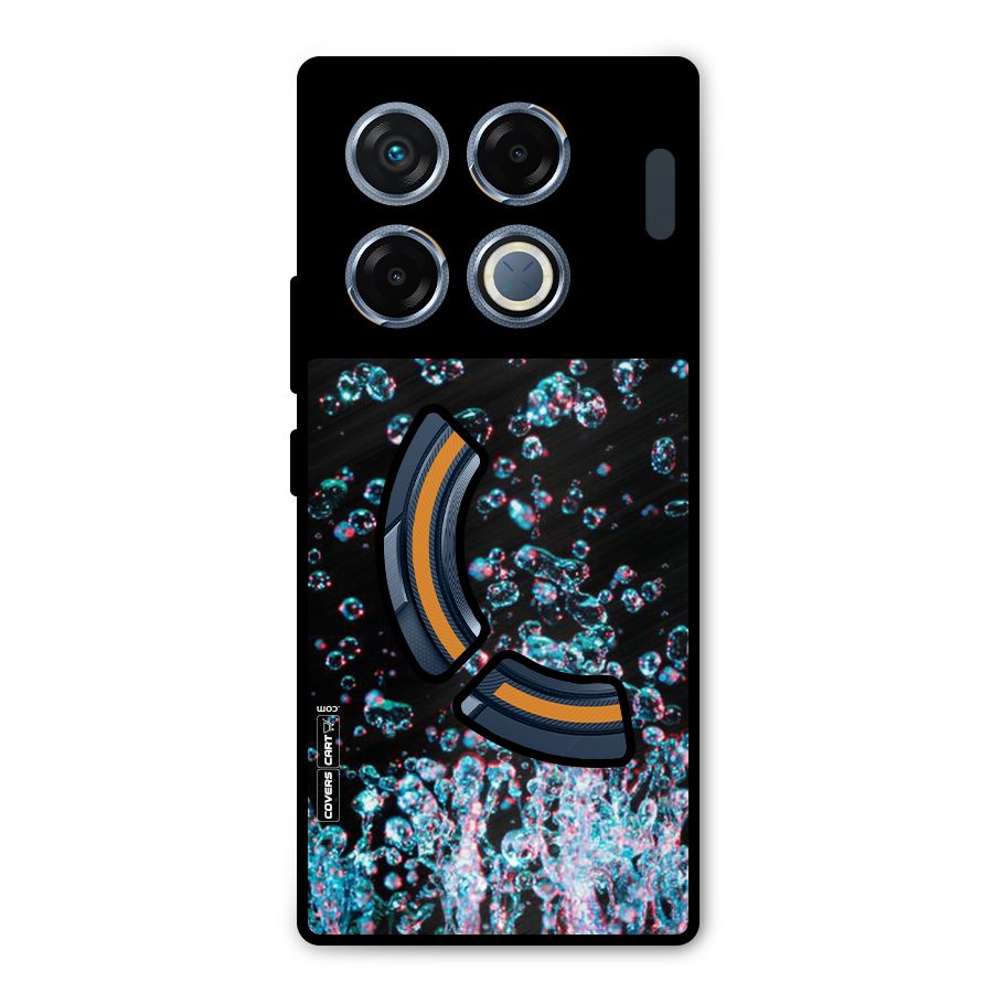 Water Droplets Metal Back Case for Infinix GT 20 Pro