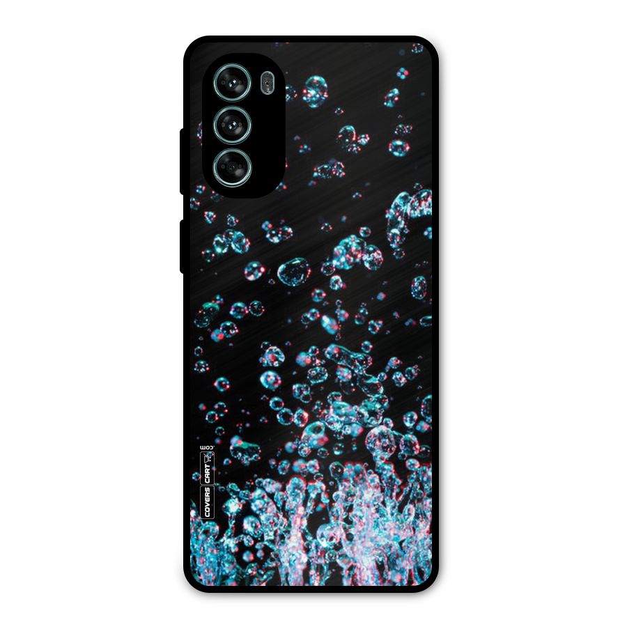Water Droplets Metal Back Case for Moto G62