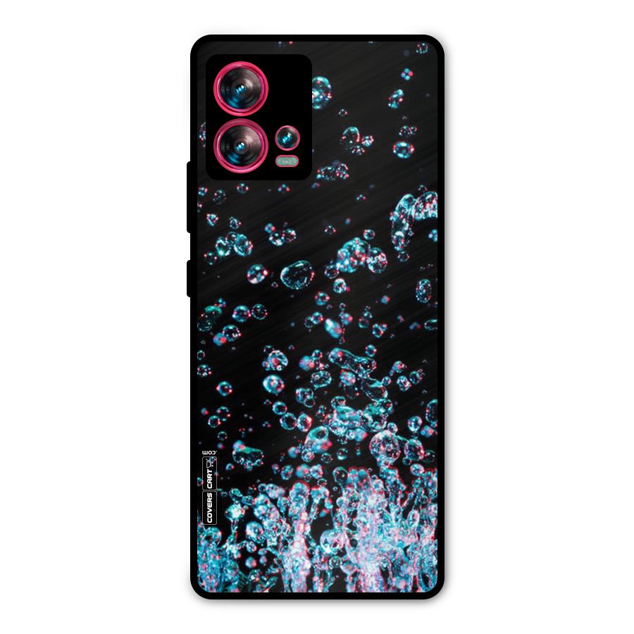 Water Droplets Metal Back Case for Motorola Edge 30 Fusion