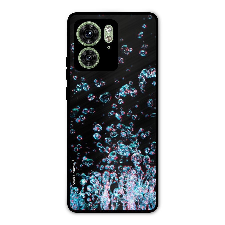 Water Droplets Metal Back Case for Motorola Edge 40 5G