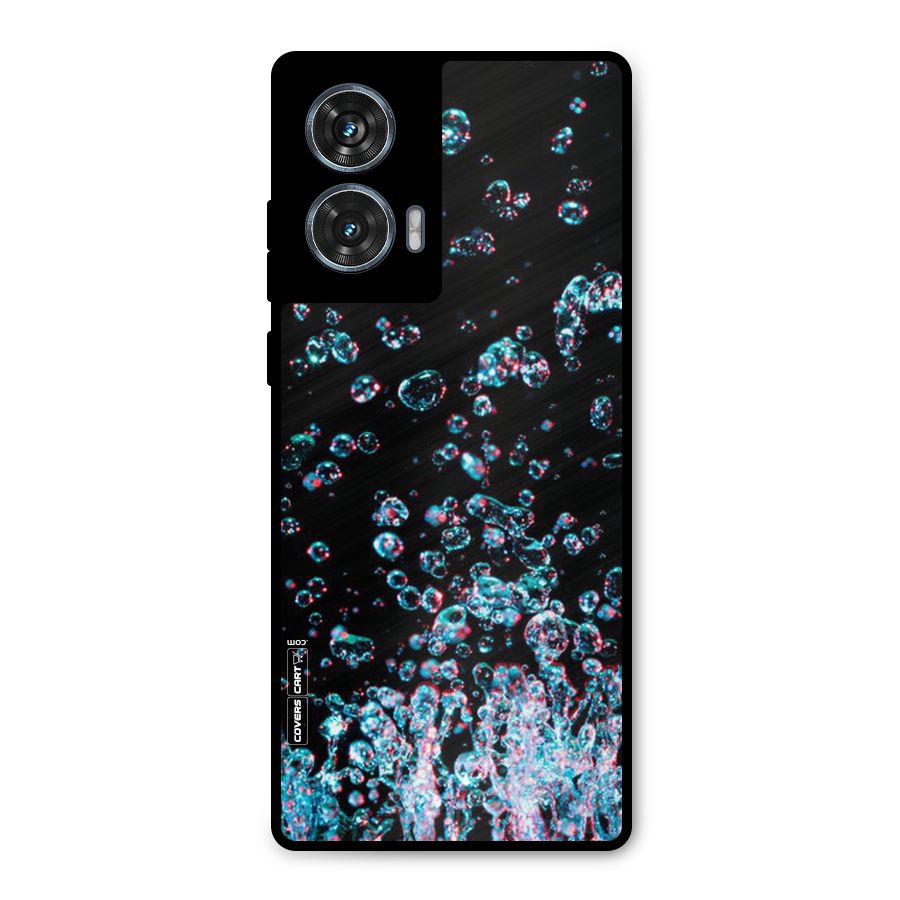 Water Droplets Metal Back Case for Motorola Edge 50 Fusion