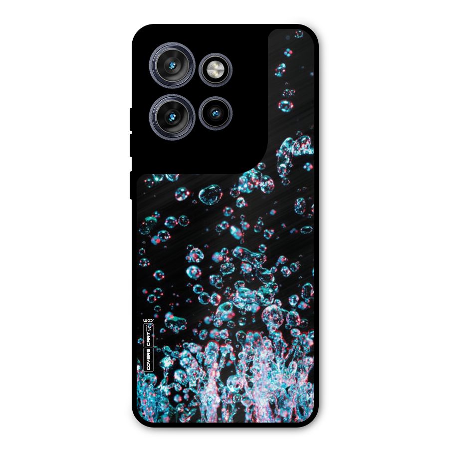 Water Droplets Metal Back Case for Motorola Edge 50 Neo