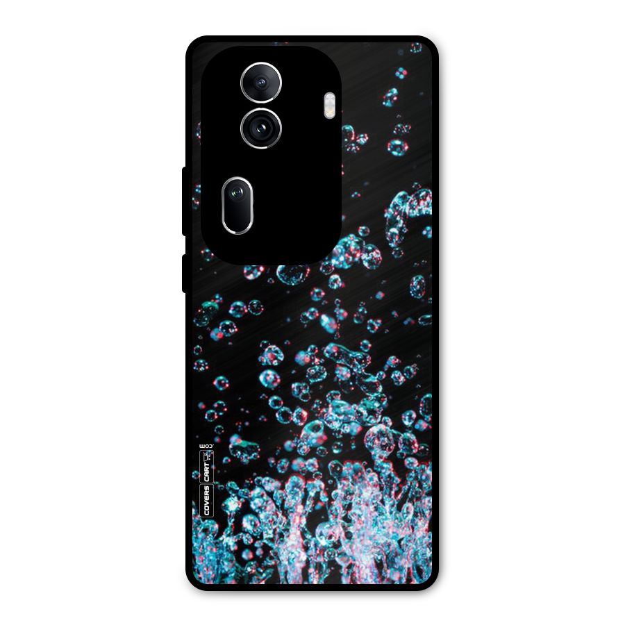 Water Droplets Metal Back Case for Oppo Reno11 Pro 5G