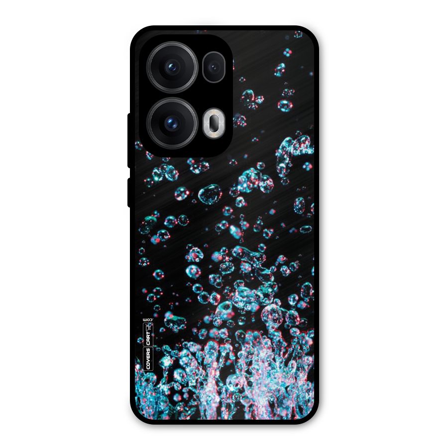 Water Droplets Metal Back Case for Oppo Reno13 Pro